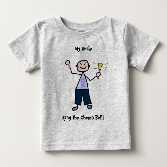 T-shirt Pour Bébé Chemo Bell Homme - Périwinkle Ruban Cancer de l'es (Devant)