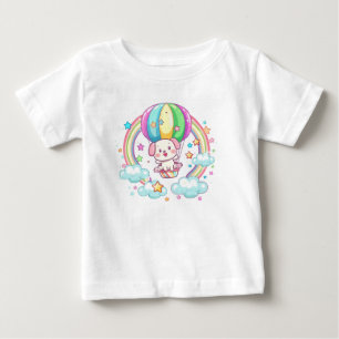 T-shirt Pour Bébé Cher Dessin Cartoon Chien Hot Air Balloon Baby T-s