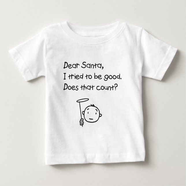 T-shirt Pour Bébé Cher Père Noël (Devant)