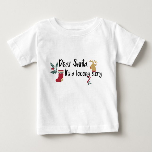 T-shirt Pour Bébé Cher Père Noël (Devant)