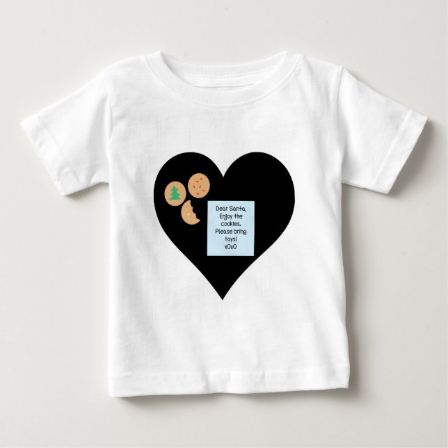 T-shirt Pour Bébé Cher Père Noël - Apportez des jouets (Devant)
