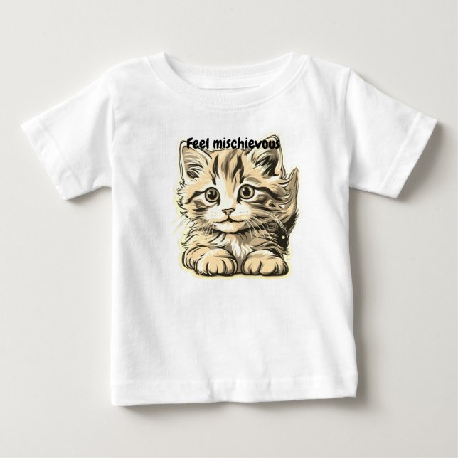 T-shirt Pour Bébé Cherche chaton méchant (Devant)