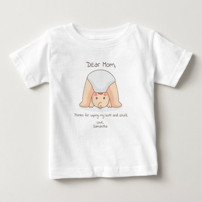 T-shirt Pour Bébé Chère maman... Fête des mères amusantes (Devant)
