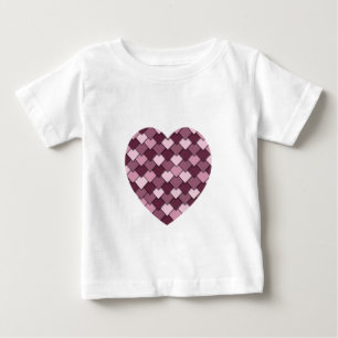T-shirt Pour Bébé Cherry Carré rose et coeur diamant