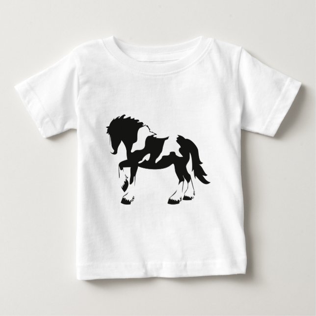 T-shirt Pour Bébé Cheval à bascule tacheté (Devant)