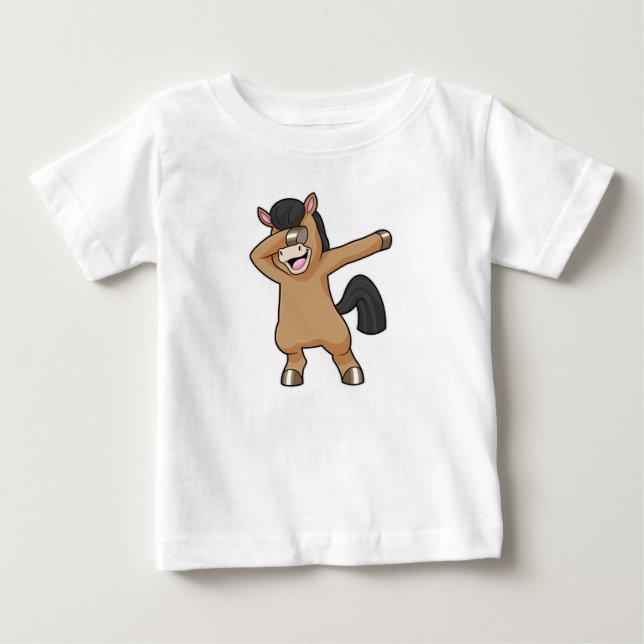 T-shirt Pour Bébé Cheval à la danse hip hop Dab (Devant)