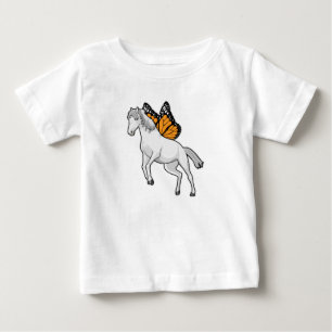 T-shirt Pour Bébé Cheval au Papillon