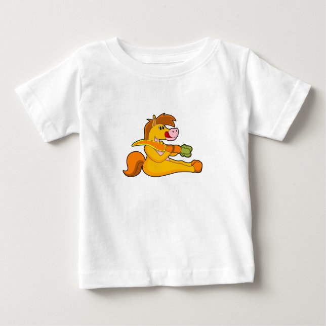 T-shirt Pour Bébé Cheval avec Carotte (Devant)