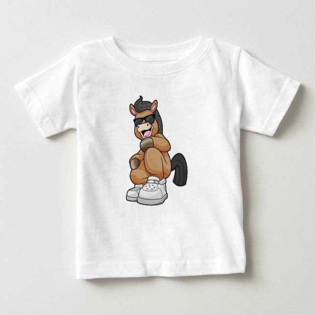 T-shirt Pour Bébé Cheval avec de grandes chaussures (Devant)