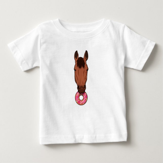 T-shirt Pour Bébé Cheval avec Donut (Devant)