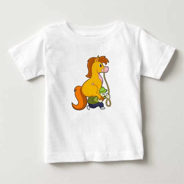 T-shirt Pour Bébé Cheval avec Garçon.PNG (Devant)