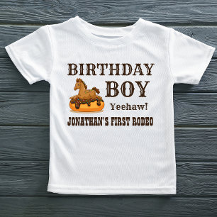 T-shirt Pour Bébé Cheval bébé d'anniversaire sur un T-shirt Donut