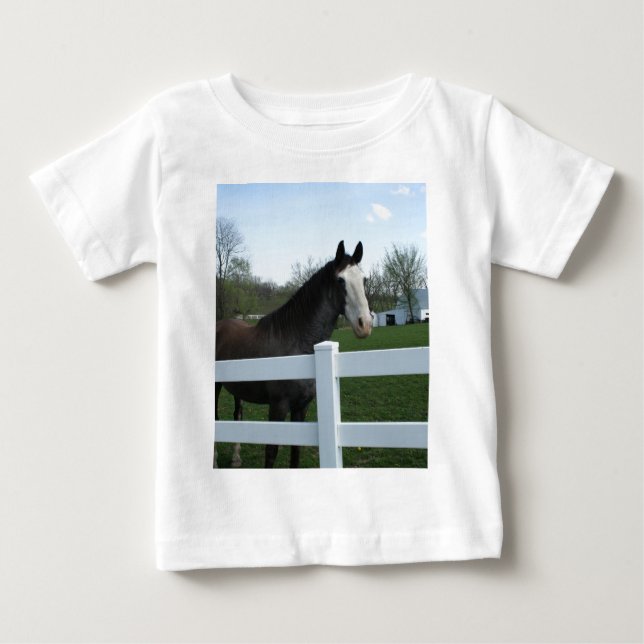 T-shirt Pour Bébé Cheval, Bonjour ! (Devant)