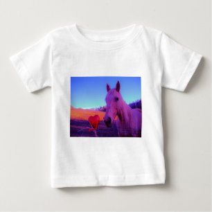 T-shirt Pour Bébé Cheval Brown et Coeur Rouge
