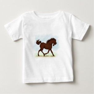 T-shirt Pour Bébé Cheval Brun Châtaigne Équestre