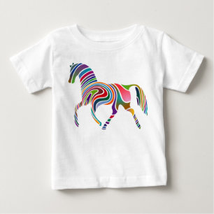 T-shirt Pour Bébé Cheval d'arc-en-ciel