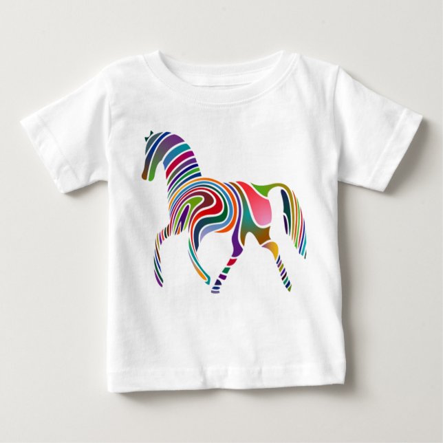T-shirt Pour Bébé Cheval d'arc-en-ciel (Devant)