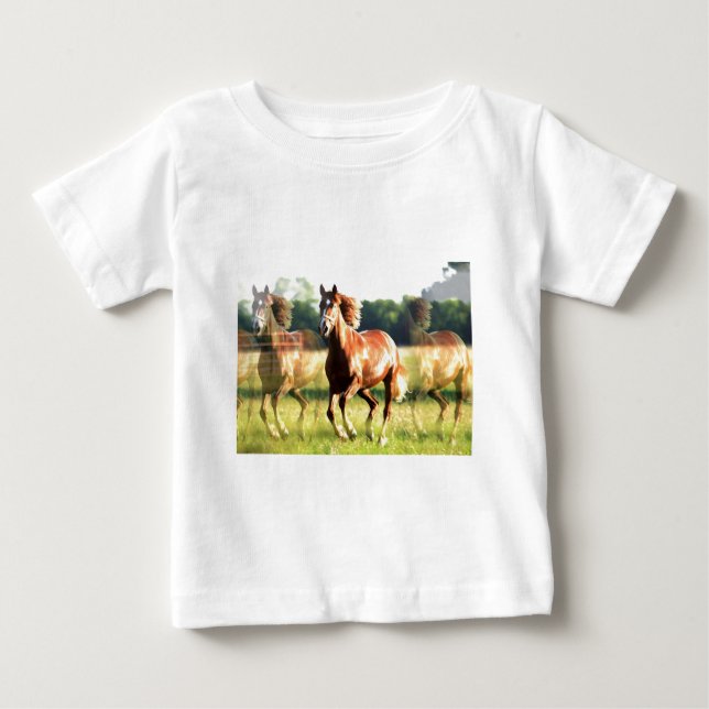 T-shirt Pour Bébé Cheval de course (Devant)
