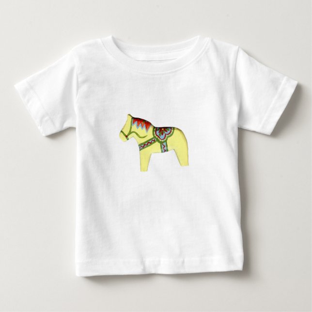 T-shirt Pour Bébé Cheval de Dala Rouge (Devant)