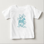 T-shirt Pour Bébé Cheval de Dala suédois Vert Turquoise<br><div class="desc">Illustration traditionnelle suédoise Dala Horse en vert turquoise. Parfait pour les petits Vikings.</div>