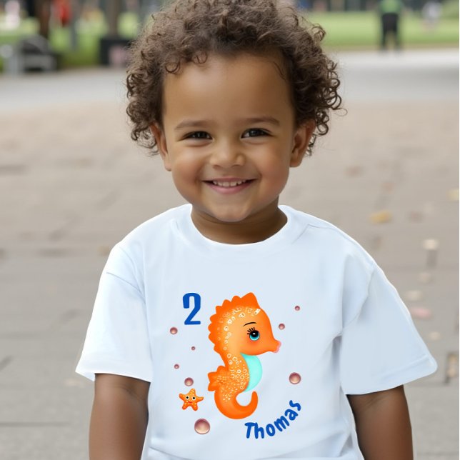 T-shirt Pour Bébé Cheval de mer à l'orange (Créateur téléchargé)