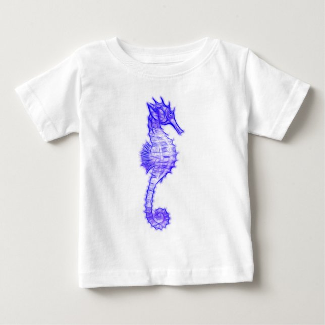 T-shirt Pour Bébé Cheval de mer Cute Cadeau animal marin (Devant)