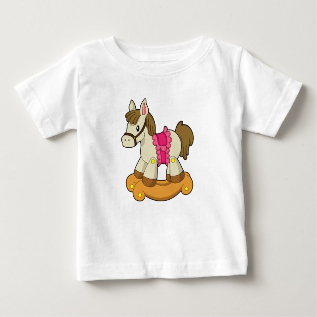 T-shirt Pour Bébé Cheval en Cheval à bascule.PNG (Devant)