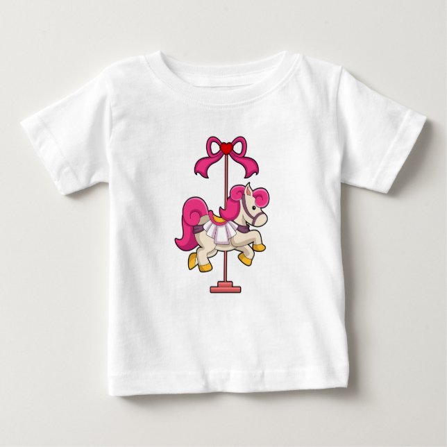 T-shirt Pour Bébé Cheval en cheval de carrousel.PNG (Devant)