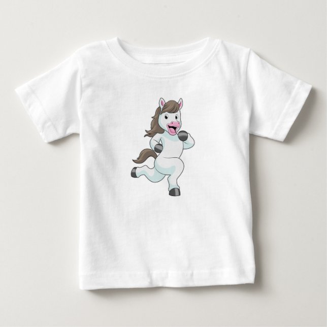 T-shirt Pour Bébé Cheval en coureur à la course (Devant)