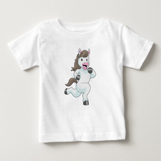T-shirt Pour Bébé Cheval en coureur en course (Devant)