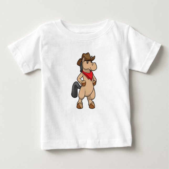 T-shirt Pour Bébé Cheval en cow-boy (Devant)