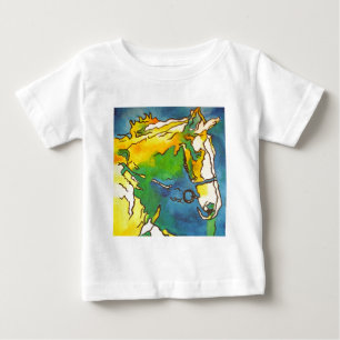 T-shirt Pour Bébé "Cheval et Bridle Colorée Black Outline Art" #ho
