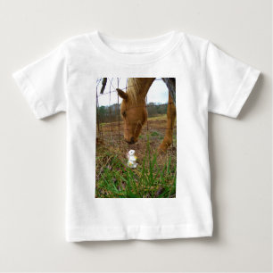 T-shirt Pour Bébé cheval et fleur de printemps Bunny