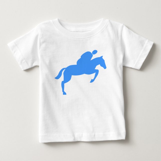 T-shirt Pour Bébé Cheval Jumping - Bébé Bleu (Devant)