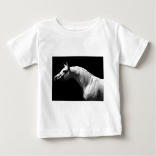 T-shirt Pour Bébé Cheval noir et blanc