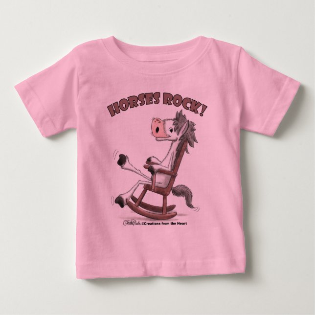 T-shirt Pour Bébé Cheval Rock ! (Devant)