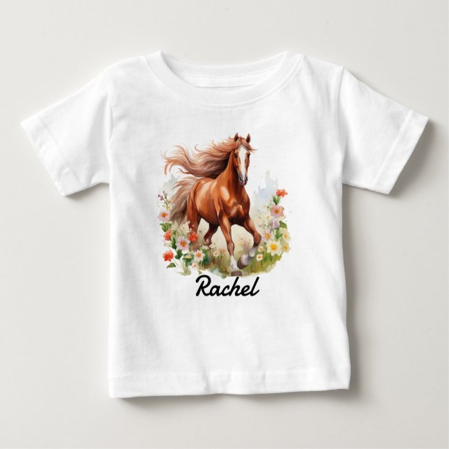 T-shirt Pour Bébé Cheval sauvage Sorrel (Devant)