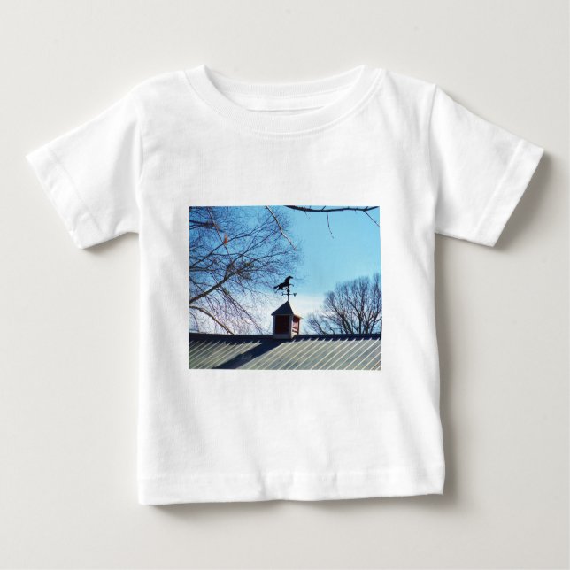 T-shirt Pour Bébé Cheval Vane Météo Ciel Bleu (Devant)