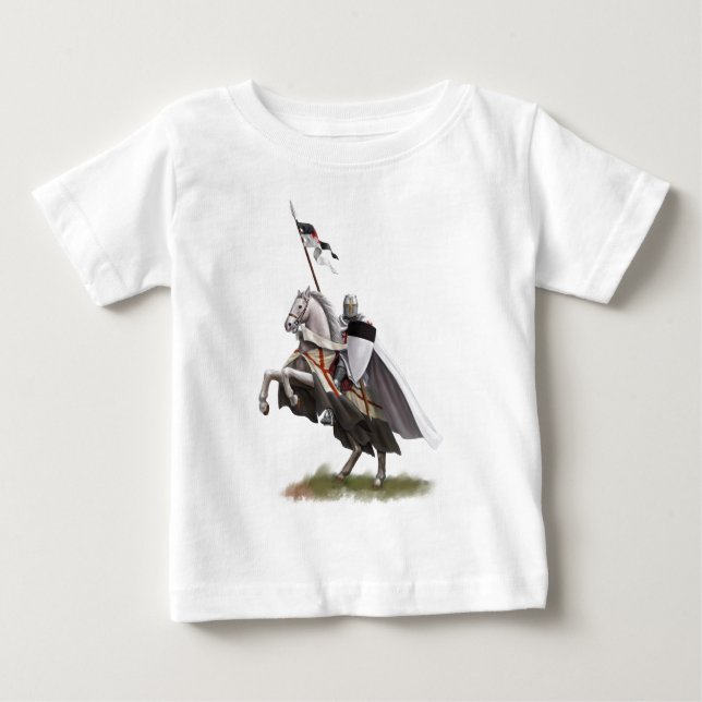 T-shirt Pour Bébé Chevalier monté Templar (Devant)