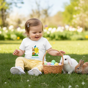 T-shirt Pour Bébé Chevalière de Pâques colorée et T-shirt bébé lapin