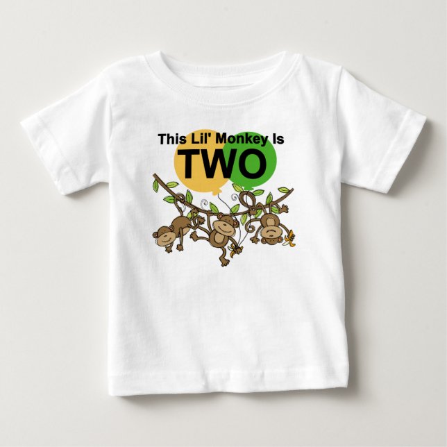 T-shirt Pour Bébé Chevaliers et Dons de 2e anniversaire Swing Monkey (Devant)