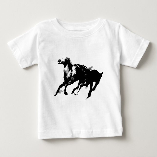 T-shirt Pour Bébé Chevaux au galop (Devant)