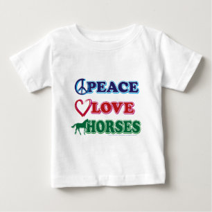 T-shirt Pour Bébé Chevaux d'amour pour la paix