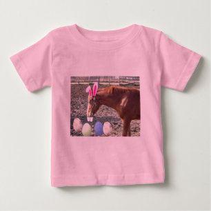 T-shirt Pour Bébé Chevaux de châtaignes de Pâques