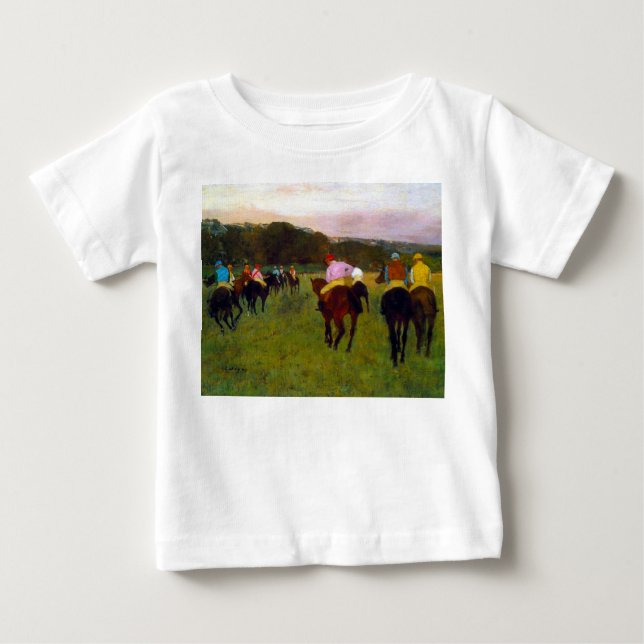 T-shirt Pour Bébé Chevaux de course Edgar Degas à Longchamp (Devant)