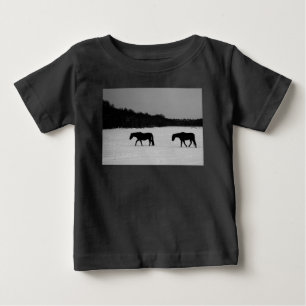 T-shirt Pour Bébé Chevaux Sur La Neige Icna