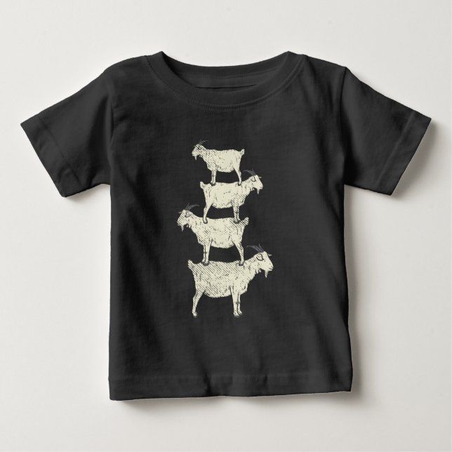 T-shirt Pour Bébé Chèvre Retro (Devant)