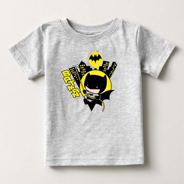 T-shirt Pour Bébé Chibi Batman Évolue La Ville (Devant)