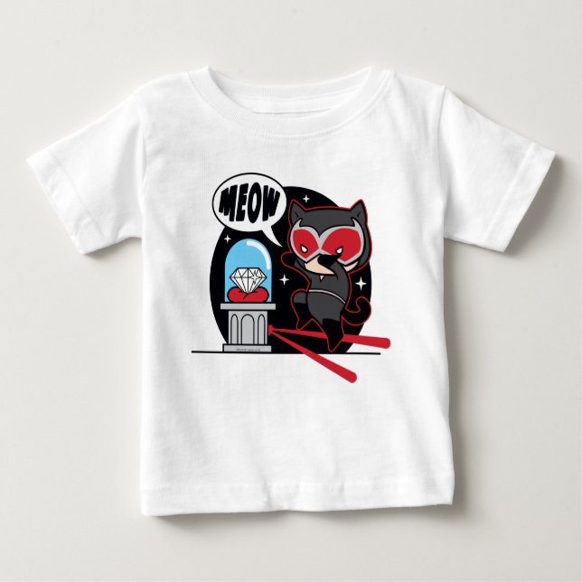 T-shirt Pour Bébé Chibi Catwoman à voler un diamant (Devant)