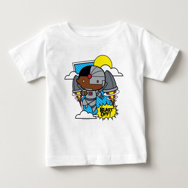 T-shirt Pour Bébé Chibi Cyborg Blast Off! (Devant)